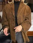 Brown Suede Women's Fall Blazer Jacket