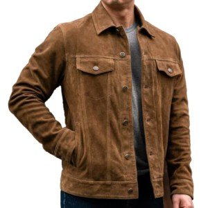 Isaac & David Men's Vintage Suede Trucker Jacket