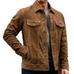 Isaac & David Men's Vintage Suede Trucker Jacket