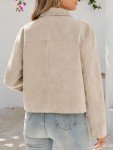 Beige Faux Suede Cropped Jacket for Women