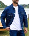 Men's Unlined Blue Trucker Denim Jacket