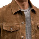 Isaac & David Men's Vintage Suede Trucker Jacket