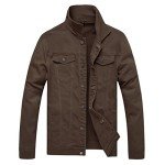 Men's Distressed Brown Denim Jean Jacket