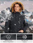 Men's Black Winter Hooded Fleece Parka Jacket