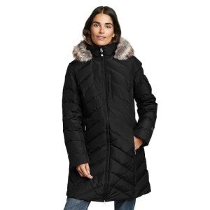 Eddie Bauer Women's Black Down Parka - Medium