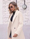 Hooever Women's Beige Wool Peacoat for Winter