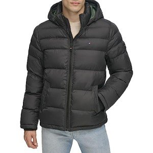Tommy Hilfiger Men's Black Hooded Puffer Jacket