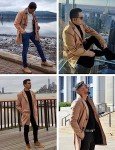 Men's Wool Blend Pea Coat - Khaki
