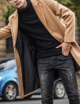 Men's Wool Blend Pea Coat - Khaki