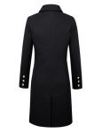 Women’s Double Breasted Wool Midi Peacoat - Black