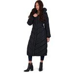 Steve Madden Women's Black Chevron Maxi Puffer Coat