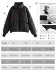 Gihuo Women's Cropped Winter Puffer Jacket - Black