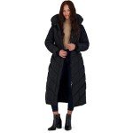 Steve Madden Women's Black Chevron Maxi Puffer Coat