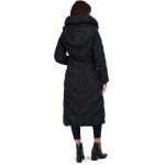 Steve Madden Women's Black Chevron Maxi Puffer Coat