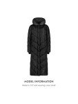 Steve Madden Women's Black Chevron Maxi Puffer Coat
