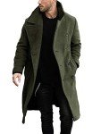 Men's Army Green Double-Breasted Trench Coat