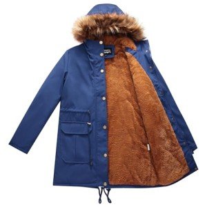Women's Fleece Lined Parka Jacket with Fur Hood