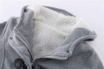 Womens Hooded Fleece Thicken Coat - Light Gray