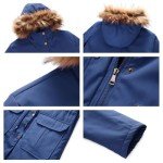 Women's Fleece Lined Parka Jacket with Fur Hood