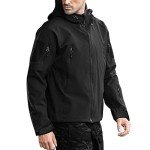 Men's Waterproof Tactical Rain Jacket - Black