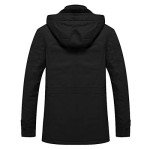 TACVASEN Men's Hooded Winter Fleece Jacket - Black