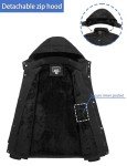 TACVASEN Men's Hooded Winter Fleece Jacket - Black
