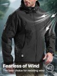 Men's Waterproof Tactical Rain Jacket - Black