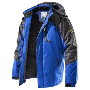 Men's Waterproof Fleece Ski Jacket - Blue