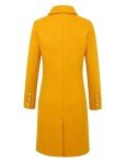 Trendy Double-Breasted Yellow Wool Trench Coat