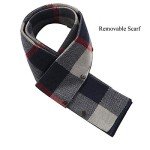 Men's Wool Blend Winter Trench Coat with Scarf