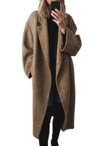 Chouyatou Women's Long Wool Coat - Brown