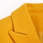 Trendy Double-Breasted Yellow Wool Trench Coat