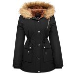 Water-Repellent Women's Winter Puffer Coat with Fur Hood