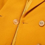 Trendy Double-Breasted Yellow Wool Trench Coat