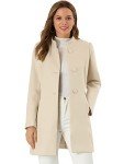 Allegra K Women's Mid-Length Beige Winter Coat
