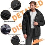 Men's Waterproof Winter Ski Jacket with Fleece Lining