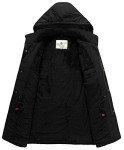 Men's Heavy Military Sherpa Hooded Parka - Black