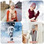 Women's Winter Beanie Hat, Scarf & Gloves Set