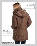 Steve Madden Women's Olive Long Puffer Jacket