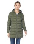 Lightweight Water-Resistant Packable Puffer Coat - Olive