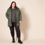 Lightweight Water-Resistant Packable Puffer Coat - Olive