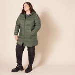 Lightweight Water-Resistant Packable Puffer Coat - Olive
