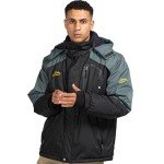 Men's 4XL Waterproof Ski Jacket - Black/Grey