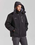 Men's Waterproof Ski Jacket - Black, XX-Large