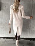 Beige Double Breasted Women's Winter Peacoat