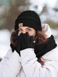 LOROME Warm Winter Beanie, Scarf, & Gloves Set