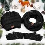 LOROME Warm Winter Beanie, Scarf, & Gloves Set