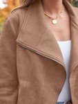 Women's Faux Leather Cropped Jacket in Camel