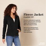 Women's Classic-Fit Full-Zip Fleece Jacket - Black