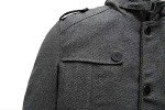 Wantdo Men's Windproof Grey Wool Coat, Large